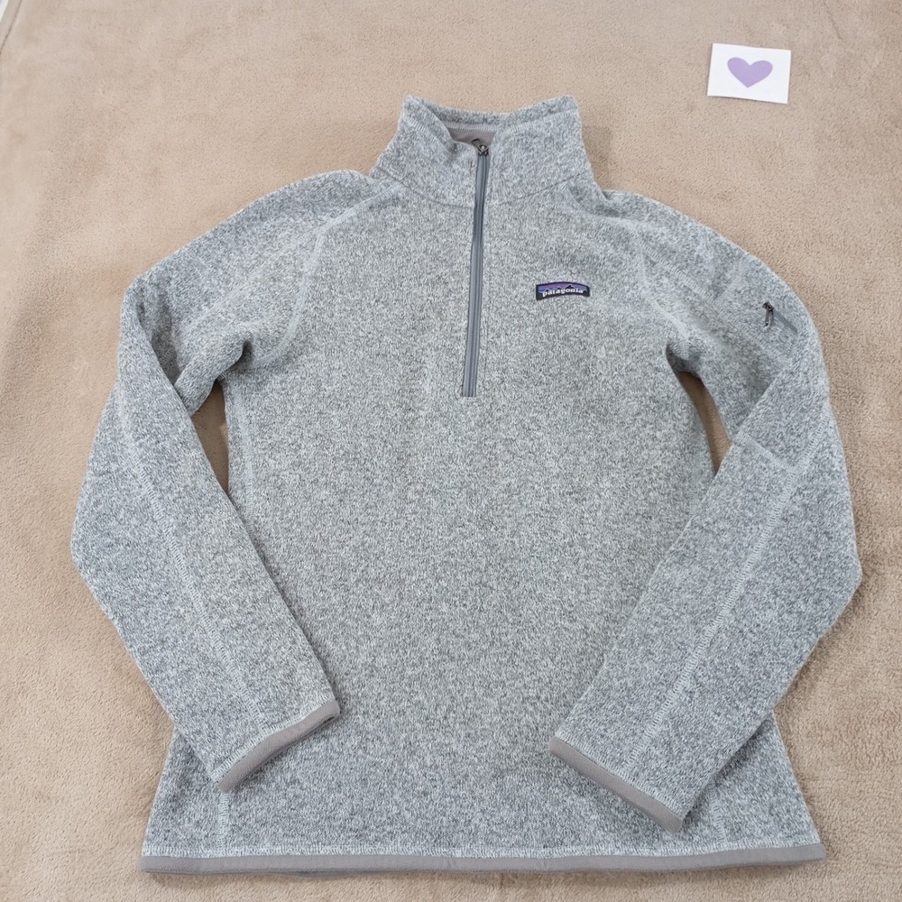 Patagonia Better Sweater 1/4 Zip Jacket Women size Small Grey 25618 EUC